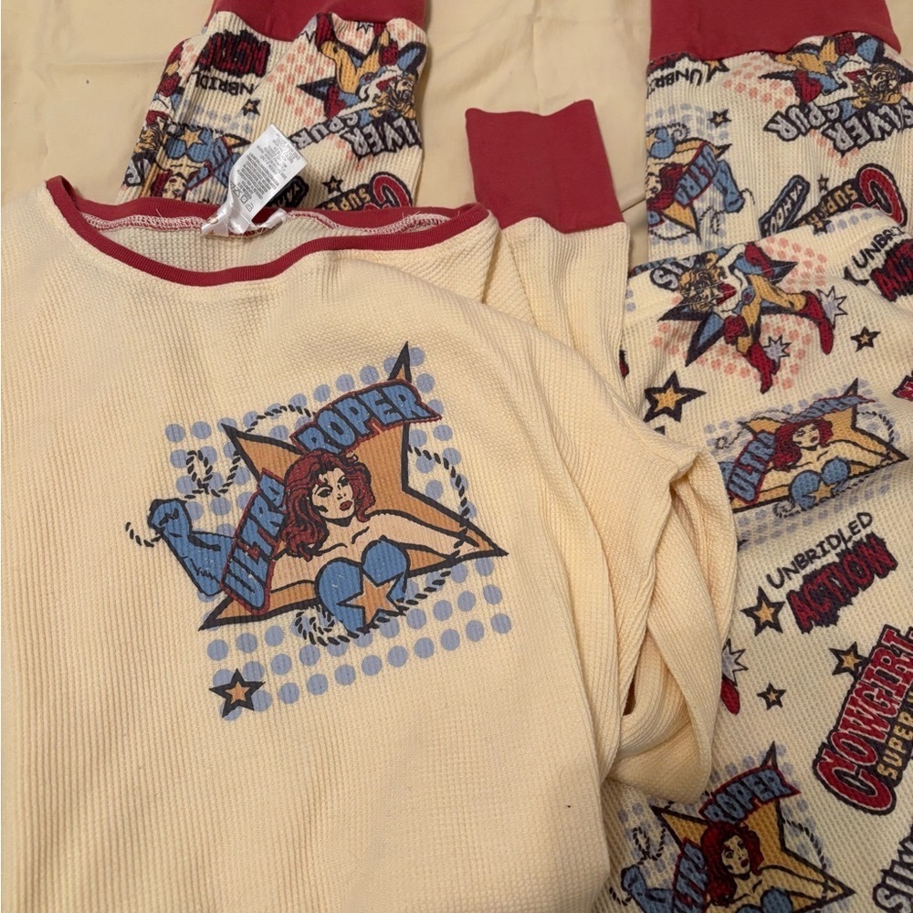 Roper Cowgirl Cuties Retro Horse Print Pajama Set M/L - Picture 2 of 10